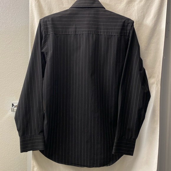 Level Ten Black Men’s Button-Down Striped Dress Shirt - Picture 4 of 15